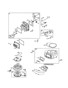 Head-Cylinder/Fan Flywheel Diagram and Parts List for 31D777-0035  Briggs and Stratton Engine